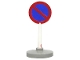 Part No: bb0140pb05c02  Name: Road Sign with Post, Round with No Parking Blue Pattern, Type 2 Base