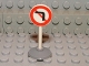 Part No: bb0140pb06c01  Name: Road Sign with Post, Round with Left Turn Prohibited Pattern, Type 1 Base