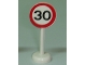 Part No: bb0305pb05  Name: Road Sign with Post, Round with 30 Pattern - Single Piece Unit