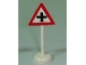 Part No: bb0307pb01  Name: Road Sign with Post, Triangle with '+' Pattern - Single Piece Unit