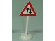 Lot ID: 327291575  Part No: bb0307pb02  Name: Road Sign with Post, Triangle with 2-Way Road Pattern - Single Piece Unit