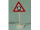 Part No: bb0307pb05  Name: Road Sign with Post, Triangle with Roundabout Pattern - Single Piece Unit