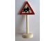 Part No: bb0307pb06  Name: Road Sign with Post, Triangle with Pedestrian Crossing 2 People Pattern - Single Piece Unit