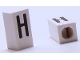 Part No: bb0695pb26  Name: Tile, Modified 1 x 2 x 5/6 Stud Hole in End with Black Capital Letter H Pattern