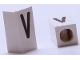 Part No: bb0695pb40  Name: Tile, Modified 1 x 2 x 5/6 Stud Hole in End with Black Capital Letter V Pattern