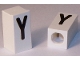 Part No: bb0695pb43  Name: Tile, Modified 1 x 2 x 5/6 Stud Hole in End with Black Capital Letter Y Pattern