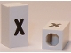 Part No: bb0695pb68  Name: Tile, Modified 1 x 2 x 5/6 Stud Hole in End with Black Lowercase Letter x Pattern