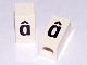 Part No: bb0695pb79  Name: Tile, Modified 1 x 2 x 5/6 Stud Hole in End with Black Lowercase Letter a with Circumflex (â) Pattern