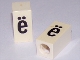 Part No: bb0695pb82  Name: Tile, Modified 1 x 2 x 5/6 Stud Hole in End with Black Lowercase Letter e with Diaeresis (ë) Pattern