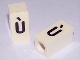 Part No: bb0695pb87  Name: Tile, Modified 1 x 2 x 5/6 Stud Hole in End with Black Lowercase Letter u with Grave (ù) Pattern