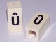 Part No: bb0695pb88  Name: Tile, Modified 1 x 2 x 5/6 Stud Hole in End with Black Lowercase Letter u with Circumflex (û) Pattern
