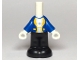 Lot ID: 391779615  Part No: bb1357pb005  Name: Micro Doll, Body with Molded Blue Top and Black Pants and Printed Jacket Open with Yellow Lapels and Button over White Shirt Pattern