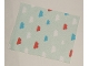 Lot ID: 269657806  Part No: blankie03pb08  Name: Duplo, Cloth Blanket 8 x 10 cm with Red and Blue Clouds on Light Aqua Background Pattern