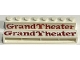 Part No: crssprt01pb007  Name: Brick 1 x 8 without Bottom Tubes with Cross Side Supports with Red 'Grand Theater' Serif Bold Pattern