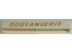 Part No: crssprt01pb022  Name: Brick 1 x 8 without Bottom Tubes with Cross Side Supports with Light Gold 'BOULANGERIE' Italic Bold Pattern