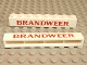 Part No: crssprt01pb06  Name: Brick 1 x 8 without Bottom Tubes with Cross Side Supports with Red 'BRANDWEER' Bold Pattern