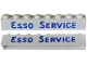 Part No: crssprt01pb069  Name: Brick 1 x 8 without Bottom Tubes with Cross Side Supports with Blue 'ESSO SERVICE' Long Bold with Oval 'O' Pattern