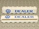Part No: crssprt01pb13  Name: Brick 1 x 8 without Bottom Tubes with Cross Side Supports with Blue 'VW DEALER' Pattern