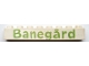 Part No: crssprt01pb21c  Name: Brick 1 x 8 without Bottom Tubes with Cross Side Supports with Green 'Banegård' Pattern ('Banegard')