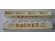 Part No: crssprt01pb27b  Name: Brick 1 x 8 without Bottom Tubes with Cross Side Supports with Gold 'Bäcker' and Pretzels Narrow Pattern (BACKER)