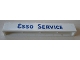 Part No: crssprt01pb38  Name: Brick 1 x 8 without Bottom Tubes with Cross Side Supports with Blue 'ESSO SERVICE' Short Pattern