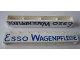 Part No: crssprt01pb44  Name: Brick 1 x 8 without Bottom Tubes with Cross Side Supports with Blue 'Esso Wagenpflege' Long, Thin Letters Pattern