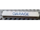 Part No: crssprt01pb50  Name: Brick 1 x 8 without Bottom Tubes with Cross Side Supports with Blue 'GARAGE' Thin (Letters Close) Pattern