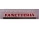 Part No: crssprt01pb55  Name: Brick 1 x 8 without Bottom Tubes with Cross Side Supports with Red 'PANETTERIA' Pattern
