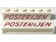 Part No: crssprt02pb019  Name: Brick 1 x 6 without Bottom Tubes with Cross Side Supports with Red 'POSTERIJEN' Slanted Pattern