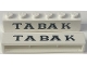 Part No: crssprt02pb024  Name: Brick 1 x 6 without Bottom Tubes with Cross Side Supports with Black 'TABAK' Serif Thin Pattern
