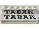 Part No: crssprt02pb056b  Name: Brick 1 x 6 without Bottom Tubes with Cross Side Supports with Black 'TABAK' Serif Bold Pattern