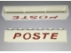 Part No: crssprt02pb090  Name: Brick 1 x 6 without Bottom Tubes with Cross Side Supports with Red 'POSTE' Italic Thin Pattern