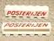 Part No: crssprt02pb19  Name: Brick 1 x 6 without Bottom Tubes with Cross Side Supports with Red 'POSTERIJEN' Slanted Pattern