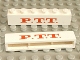 Part No: crssprt02pb22  Name: Brick 1 x 6 without Bottom Tubes with Cross Side Supports with Red 'P.T.T.' Thick Pattern