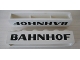 Part No: crssprt02pb32  Name: Brick 1 x 6 without Bottom Tubes with Cross Side Supports with Black 'BAHNHOF' Sans-Serif Pattern