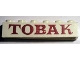 Part No: crssprt02pb41b  Name: Brick 1 x 6 without Bottom Tubes with Cross Side Supports with Red 'TOBAK' Serif Pattern
