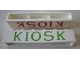 Part No: crssprt02pb42c  Name: Brick 1 x 6 without Bottom Tubes with Cross Side Supports with Green 'KIOSK' Serif Pattern