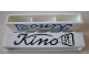 Part No: crssprt02pb43a  Name: Brick 1 x 6 without Bottom Tubes with Cross Side Supports with Black 'Kino' Script Pattern