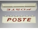 Part No: crssprt02pb90  Name: Brick 1 x 6 without Bottom Tubes with Cross Side Supports with Red 'POSTE' Thin Slanted Pattern