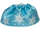 Part No: dupskirt26  Name: Duplo Wear Cloth Skirt Satin with Snowflakes and Sparkles on Medium Azure Background Pattern