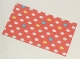 Lot ID: 269657809  Part No: duptowel01pb02  Name: Duplo, Cloth Towel 5 x 9 cm with Blue and Yellow Drops on Coral Background Pattern