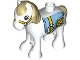 Lot ID: 250776931  Part No: horse05c01pb05  Name: Duplo Horse Baby Foal Pony with Tan Mane and Tail, Bright Light Blue Saddle with Stirrups, Yellow Bridle Pattern