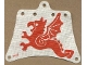 Lot ID: 410577130  Part No: sailbb19  Name: Cloth Sail 12 x 10 with Red Flying Dragon Pattern