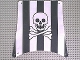 Part No: sailbb31  Name: Cloth Sail Square with Black Stripes, Skull and Crossbones Pattern