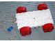Part No: x1447c01  Name: Jumbo Vehicle Base 4 x 8 with Red Wheels and Pull String