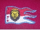 Part No: x376px6  Name: Cloth Flag 8 x 5 Wave with Royal Knights Lion Head on Red and White Background Pattern