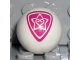 Part No: x45pb06  Name: Ball, Sports Soccer with 2 Magenta Outlined Heart and Star Pattern