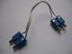 Part No: x466c15blue  Name: Electric, Wire 12V / 4.5V with two Blue 2-prong connectors, 15 Studs Long