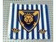 Lot ID: 396633213  Part No: x58px1  Name: Cloth Hanging 16 x 16 with Blue Stripes and Lion Head Shield Pattern