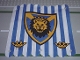 Part No: x58px1  Name: Cloth Hanging 16 x 16 with Blue Stripes and Lion Head Shield Pattern